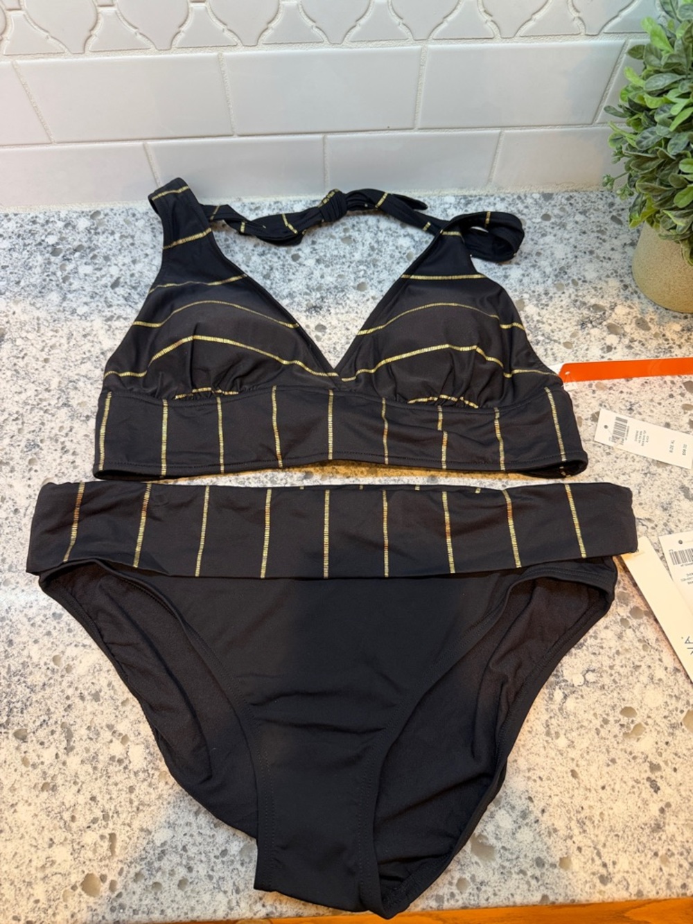 Soma Captiva 2 Piece swimsuit striped size extra large New